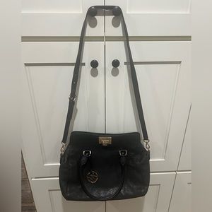 Michael Kors black pebbled leather convertible crossbody purse